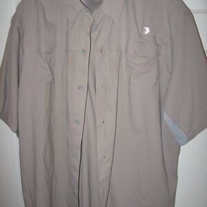Reel Legends Mariner II Button Front Fishing Shirt Men's Size Large Gray